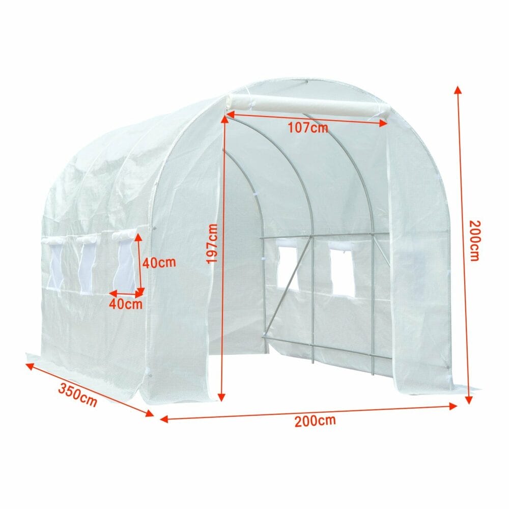 Foliengewächshaus Gewächshaus Folientunnel 350x200x200cm