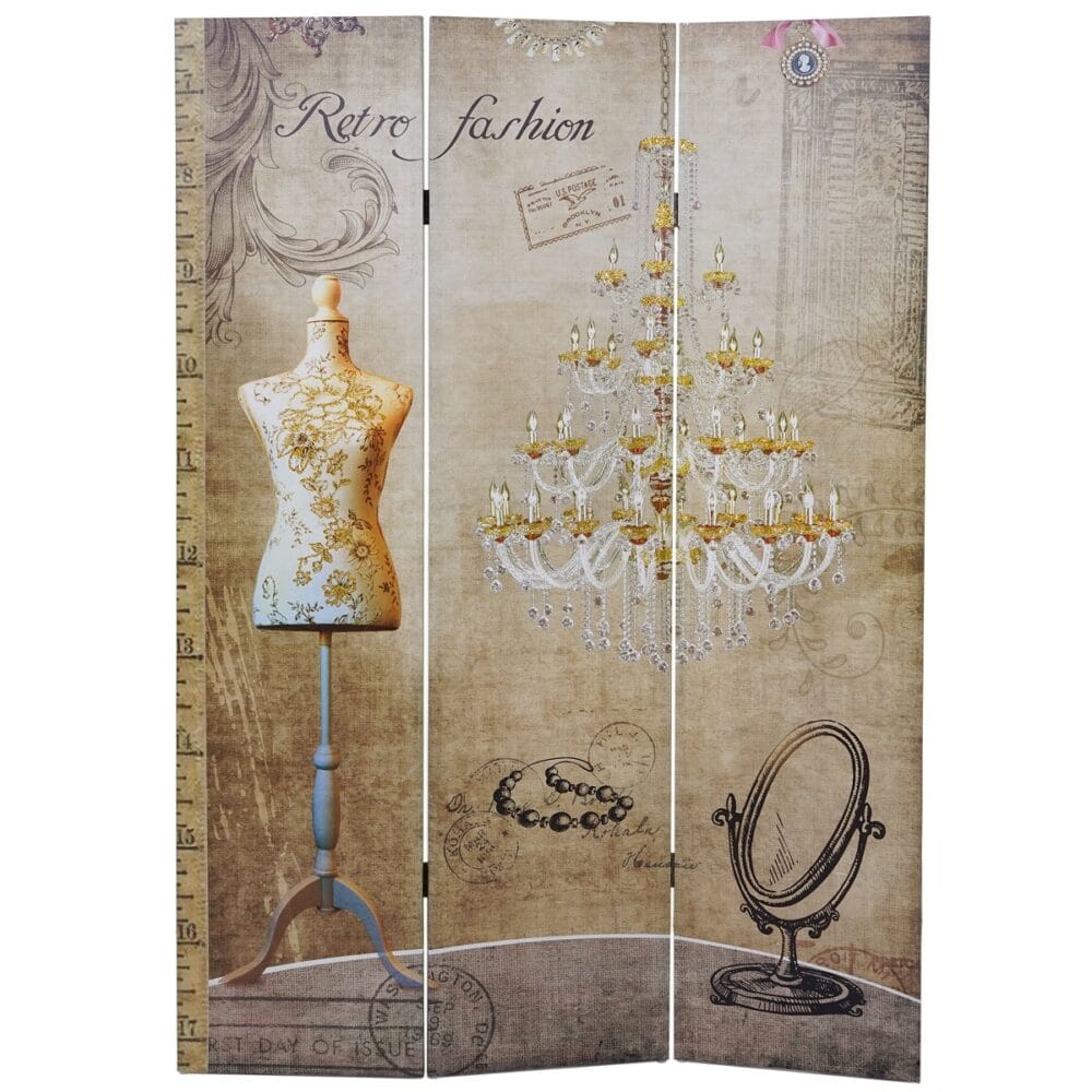 Foto-Paravent Glitzer Retro Fashion 180x120cm