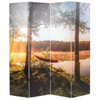 Foto-Paravent mit Schallschutz Trennwand 180x162cm Waldsee