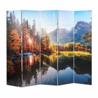 Foto-Paravent mit Schallschutz Trennwand 180x204cm Waldsee