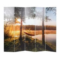 Foto-Paravent mit Schallschutz Trennwand 180x204cm Waldsee