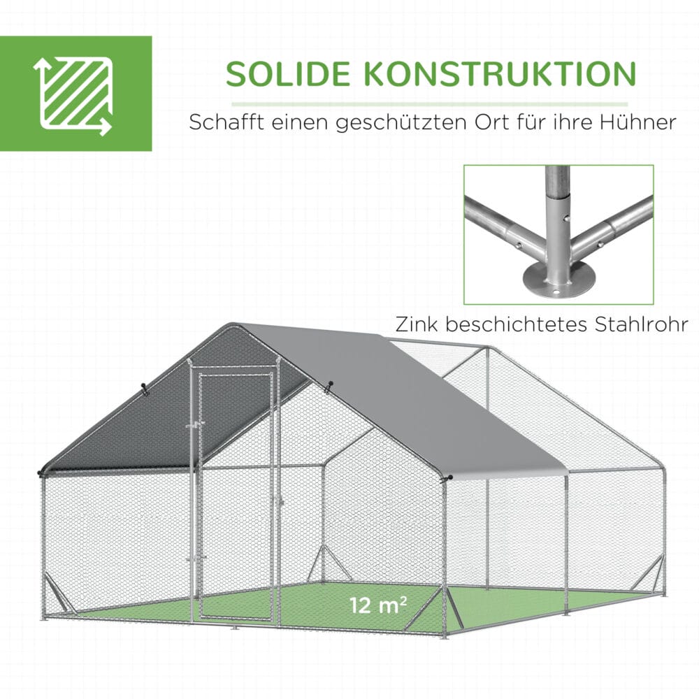 Freilaufgehege mit Schatten Dach 3x4x2 m