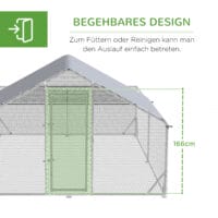 Freilaufgehege mit Schatten Dach XXL 400x300x195cm