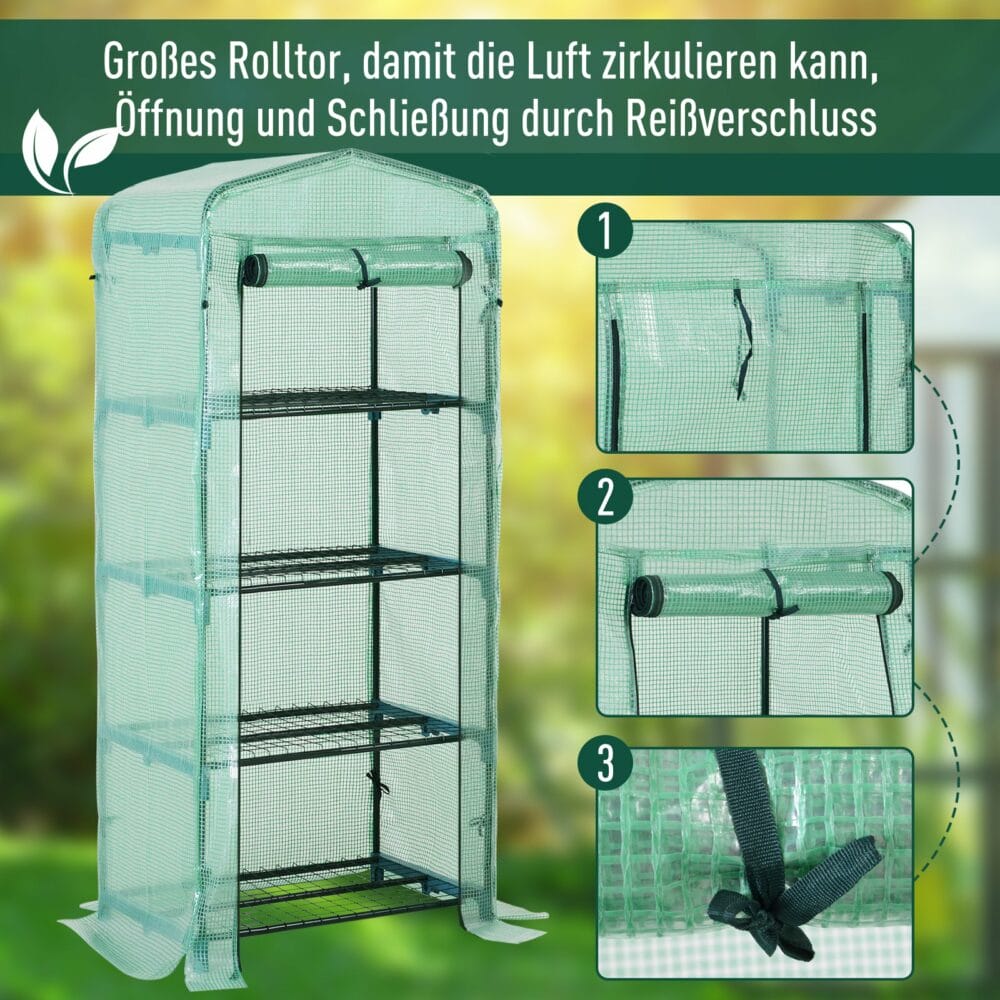 Frühbeet Gewächshaus Treibhaus 4 Etagen H:160cm