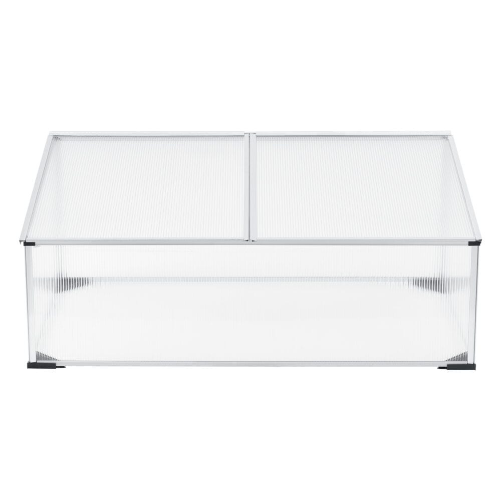 Frühbeet Hoorn mit Zweigeteiltem Dach 100x60x40 cm Aluminium Polycarbonat
