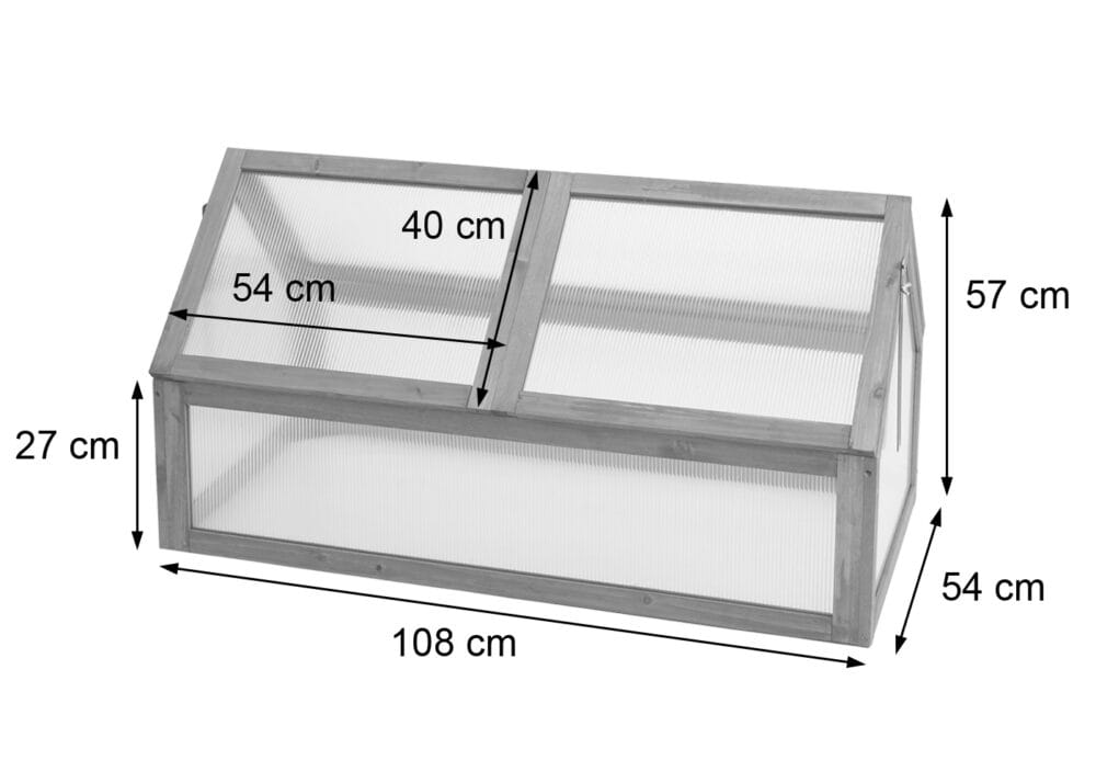 Frühbeet Pflanzbeet Gewächshaus FSC zertifiziert 108x57x54cm braun