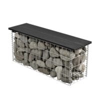 Gabionenbank Friesland WPC 100x45x30 cm Schwarz