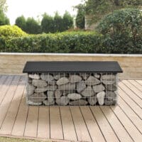 Gabionenbank Friesland WPC 100x45x30 cm Schwarz