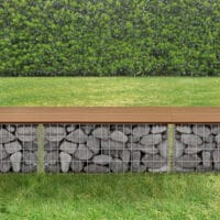 Gabionenbank Friesland WPC 100x45x30 cm Teakholzfarben