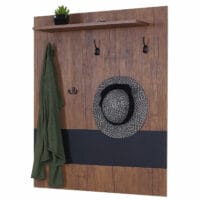 Garderobe mit Sitzbank ~ 53x110x30cm Wildeiche-Optik