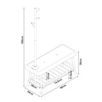 Garderobenbank aus Bambus 90x34x165cm