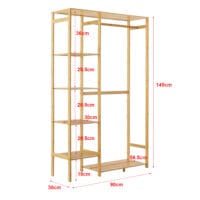 Garderobenständer Eurajoki 139x100x40cm Bambus Natur
