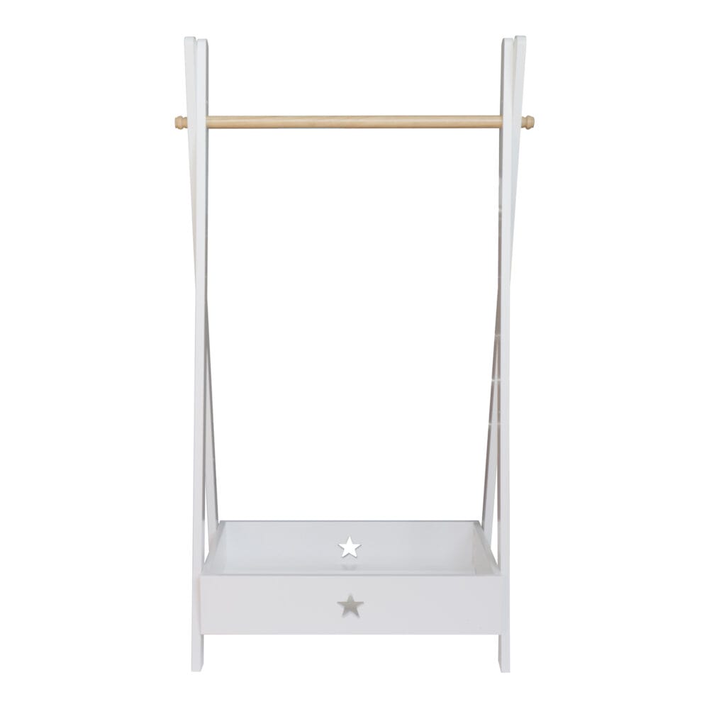 Kinder-Garderobe Laxe 126x73x43cm Weiss/Natur