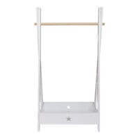 Kinder-Garderobe Laxe 126x73x43cm Weiss/Natur