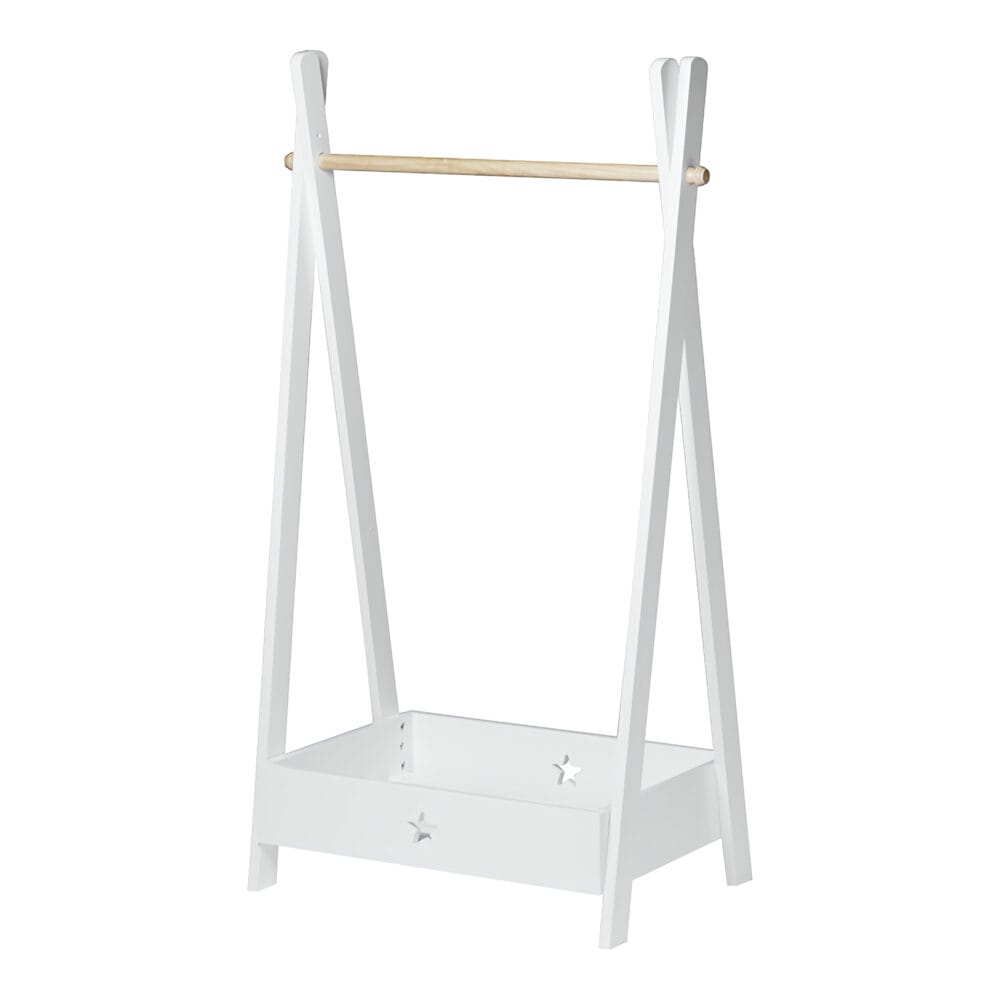 Kinder-Garderobe Laxe 126x73x43cm Weiss/Natur