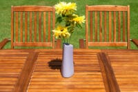 Garten-Sitzgruppe 1x Gartentisch & 6 Gartenstühle Akazienholz