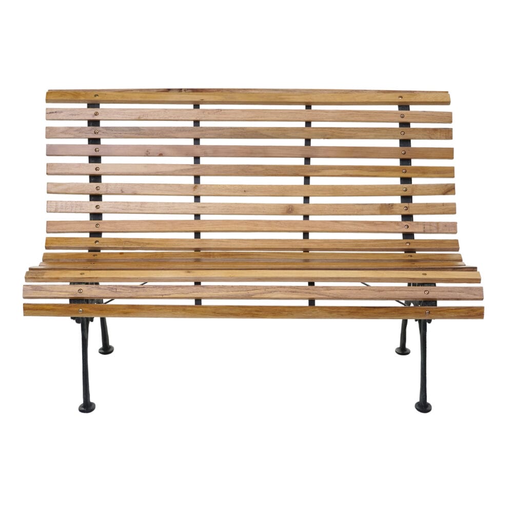 Gartenbank 3-Sitzer Gusseisen Holz 160cm hellbraun