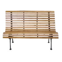 Gartenbank 3-Sitzer Gusseisen Holz 160cm hellbraun