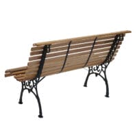 Gartenbank 3-Sitzer Gusseisen Holz 160cm hellbraun