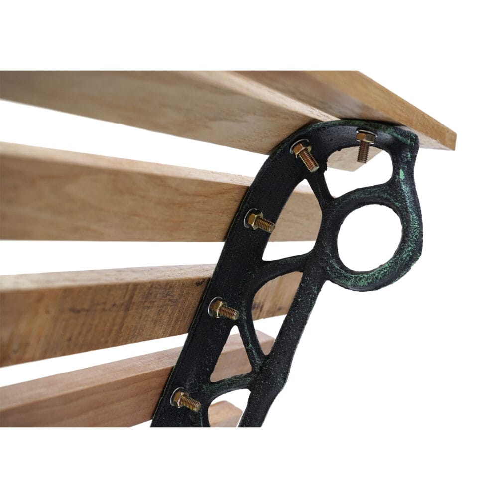 Gartenbank 3-Sitzer Gusseisen Holz 160cm hellbraun