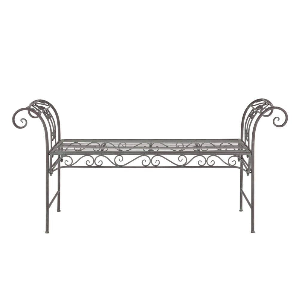 Gartenbank Cossila 70x147x46 cm Dunkelgrün mit hellgrauer Patina