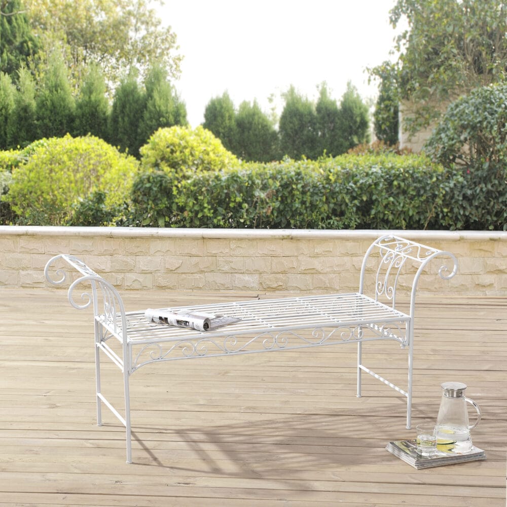 Gartenbank Cossila 70x147x46 cm Weiss