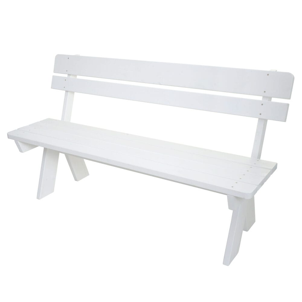 Gartenbank Holzbank Gastro-Qualität Massiv-Holz 148cm weiss