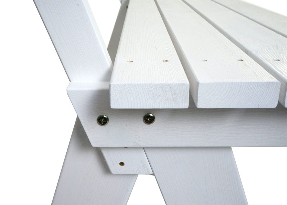 Gartenbank Holzbank Gastro-Qualität Massiv-Holz 148cm weiss