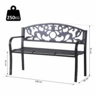 Gartenbank Metall 2-Sitzer Metallbank 128cm