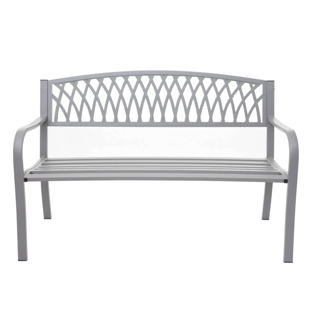 Gartenbank Metall 2 Sitzer grau 127cm