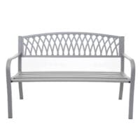 Gartenbank Metall 2 Sitzer grau 127cm