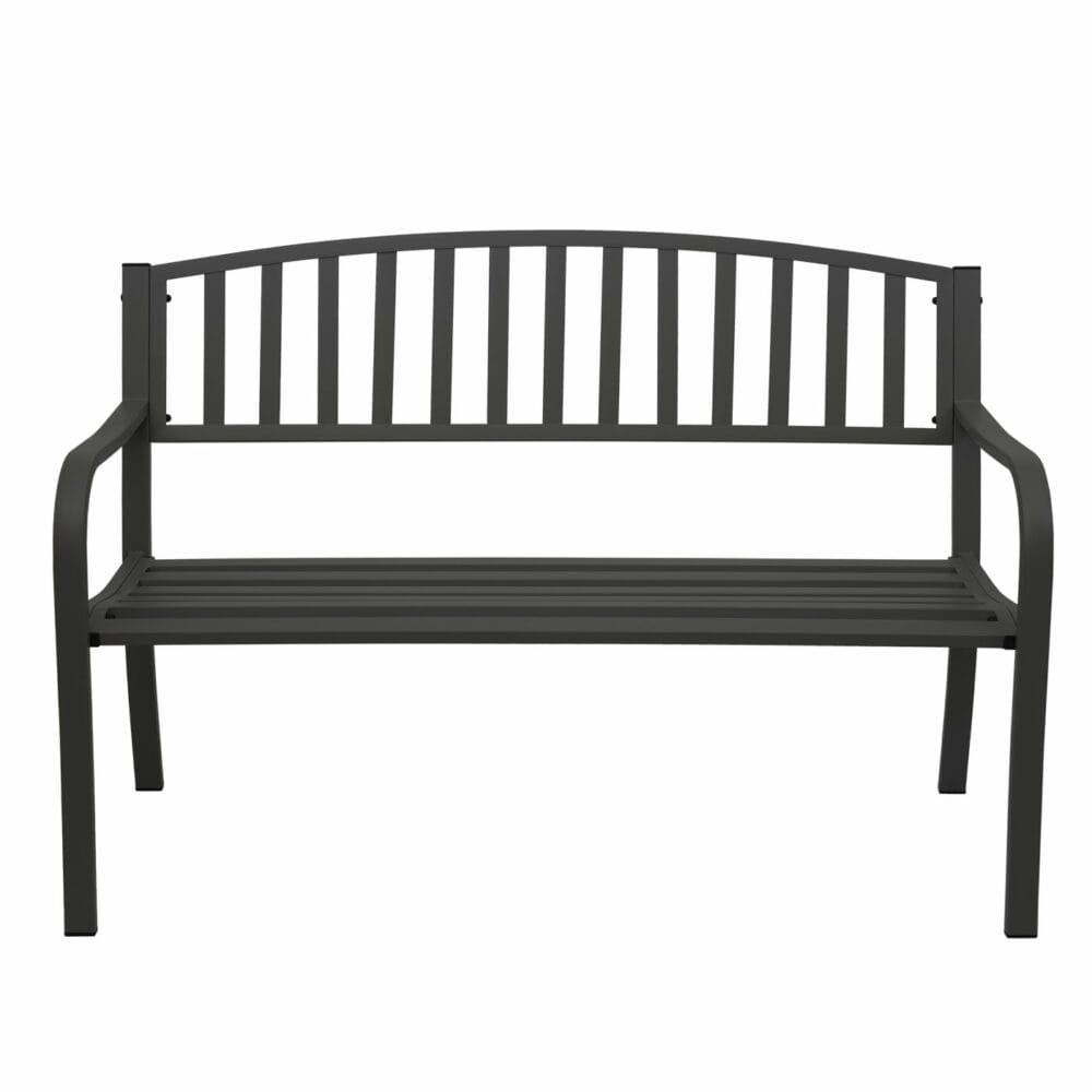 Gartenbank Metall 2 Sitzer schwarz 127cm