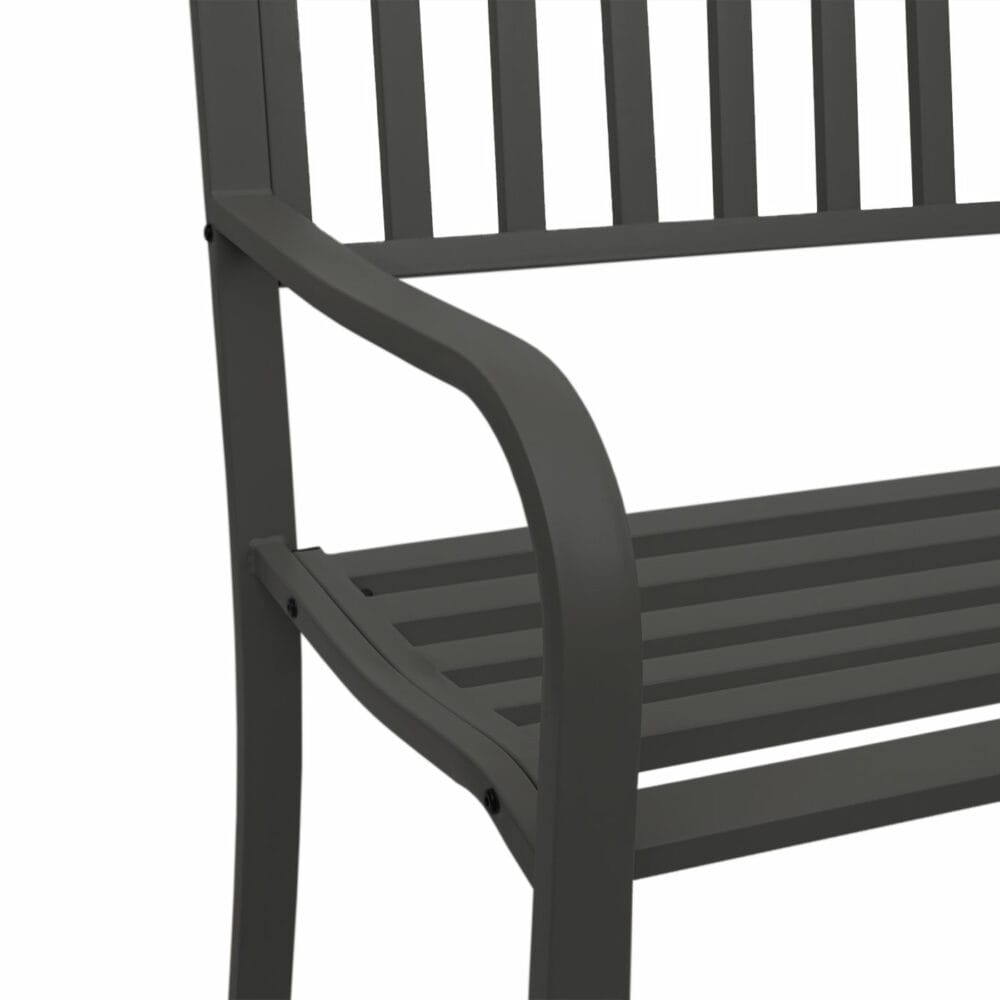 Gartenbank Metall 2 Sitzer schwarz 127cm