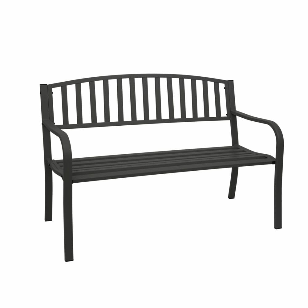 Gartenbank Metall 2 Sitzer schwarz 127cm
