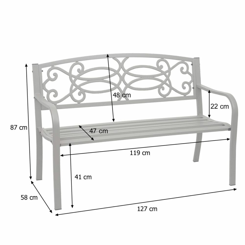 Gartenbank Metall 2 Sitzer vintage bronze 127cm