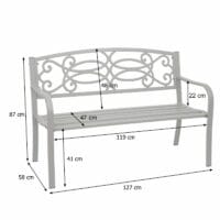 Gartenbank Metall 2 Sitzer vintage bronze 127cm