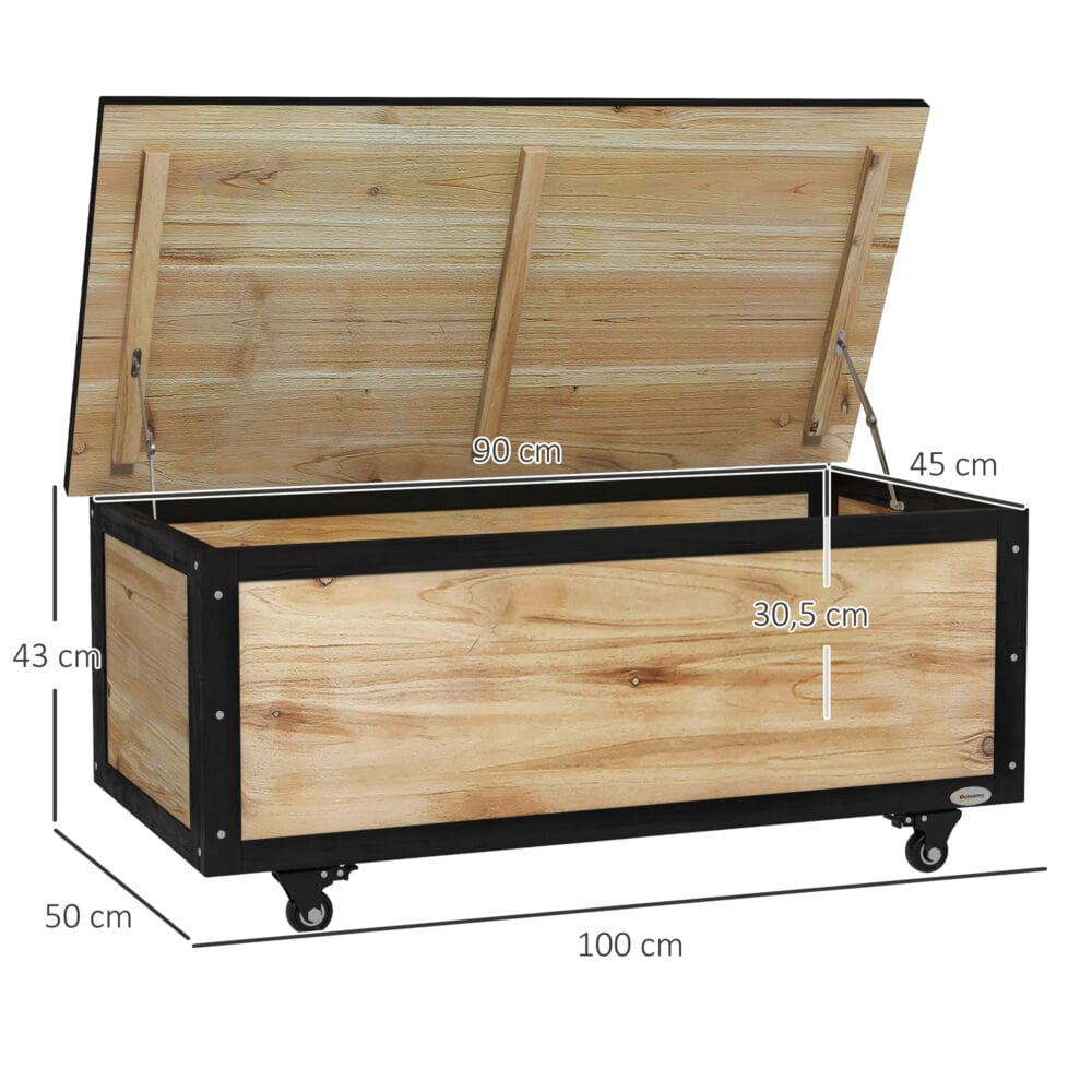 Gartenbox Holz Kissenbox 121L 100x50x43cm