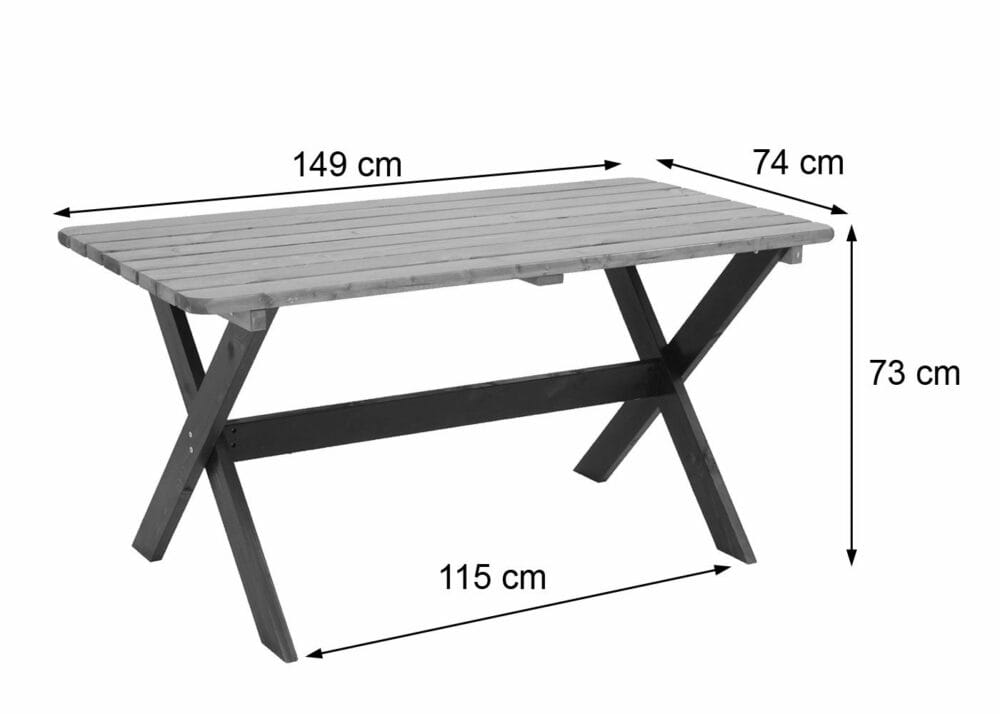 Gartengarnitur JAM-J83 Massiv-Holz FSC-zertifiziert 2x Bank + Tisch