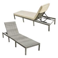 Gartenliege Cartes mit verstellbarer Rückenlehne Polyrattan Creme