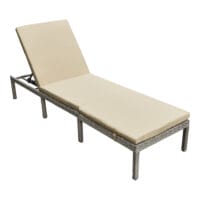 Gartenliege Cartes mit verstellbarer Rückenlehne Polyrattan Creme