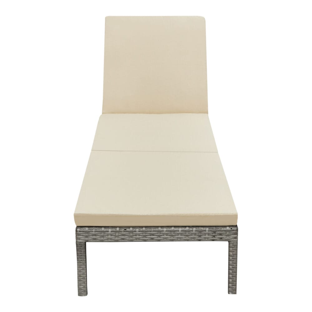 Gartenliege Cartes mit verstellbarer Rückenlehne Polyrattan Creme