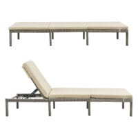 Gartenliege Cartes mit verstellbarer Rückenlehne Polyrattan Creme