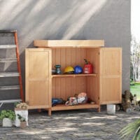 Gartenschrank Doppeltür Tannenholz Natur 74x43x88cm