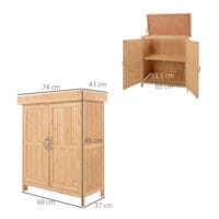 Gartenschrank Doppeltür Tannenholz Natur 74x43x88cm