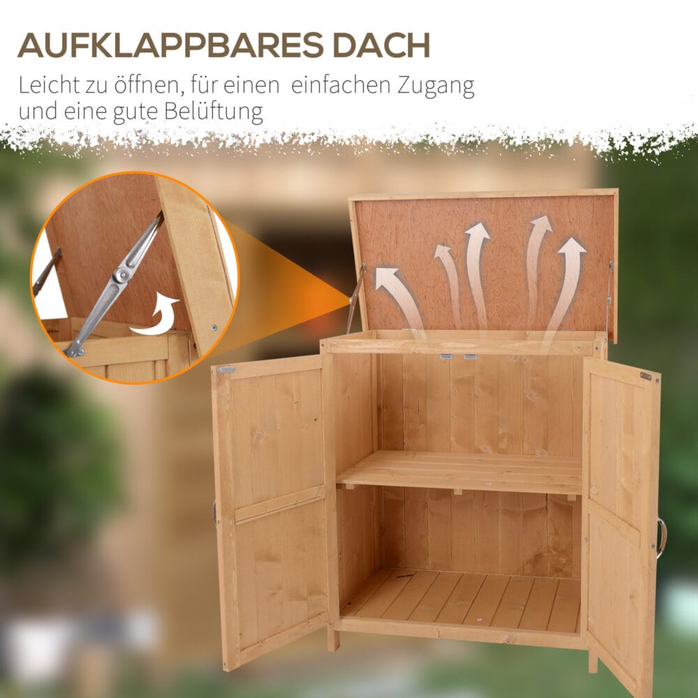 Gartenschrank Doppeltür Tannenholz Natur 74x43x88cm