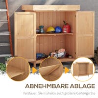 Gartenschrank Doppeltür Tannenholz Natur 74x43x88cm