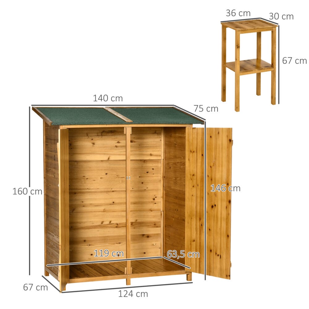 Gartenschrank Geräteschuppen mit 2 Türen 140x75x157cm