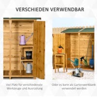 Gartenschrank Geräteschuppen mit 2 Türen 140x75x157cm