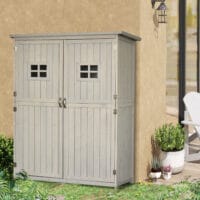 Gartenschrank Holz Geräteschrank Pultdach 127.5x50x164cm