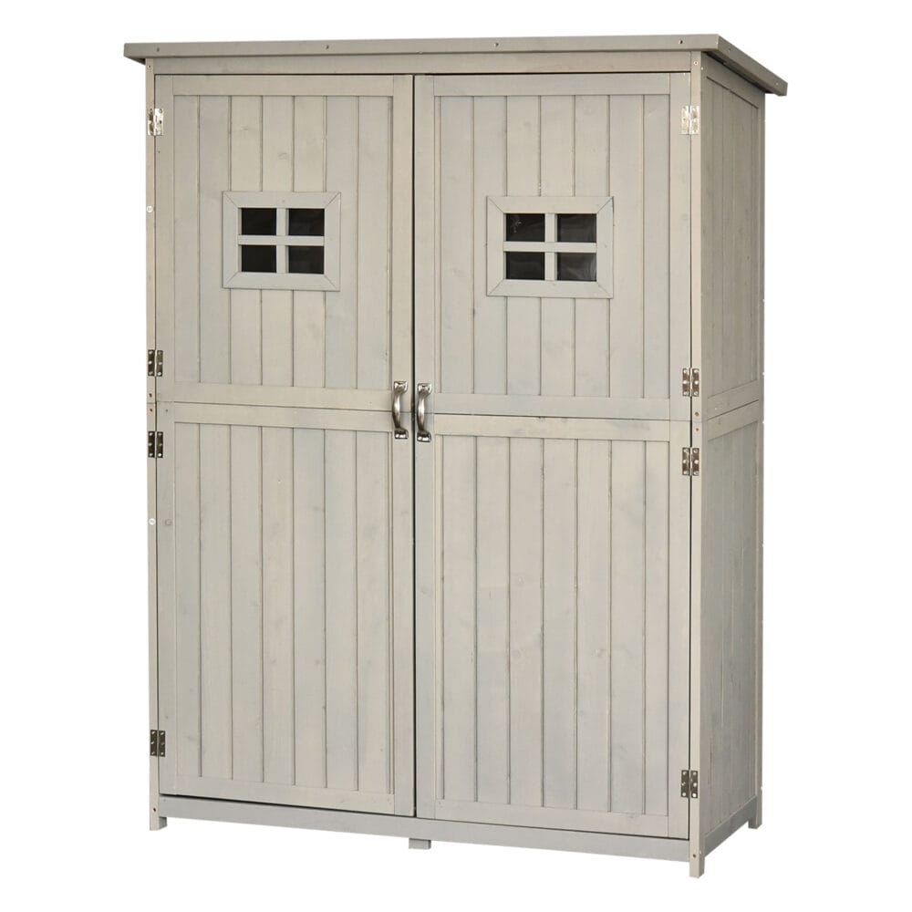 Gartenschrank Holz Geräteschrank Pultdach 127.5x50x164cm